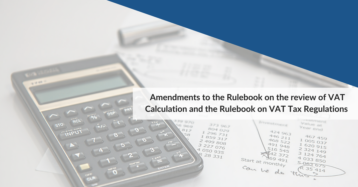 VAT Rulebook Amendments