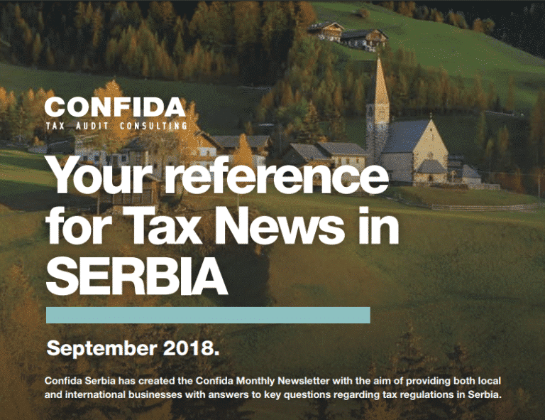 Tax news Serbia September 2018