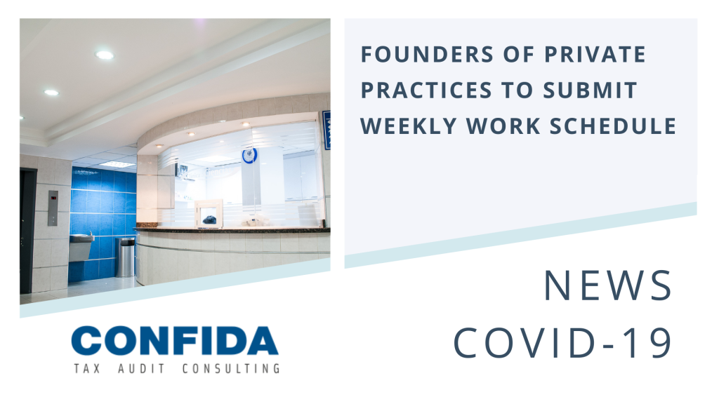 Founders of Private Practices to Submit Weekly Work Schedule