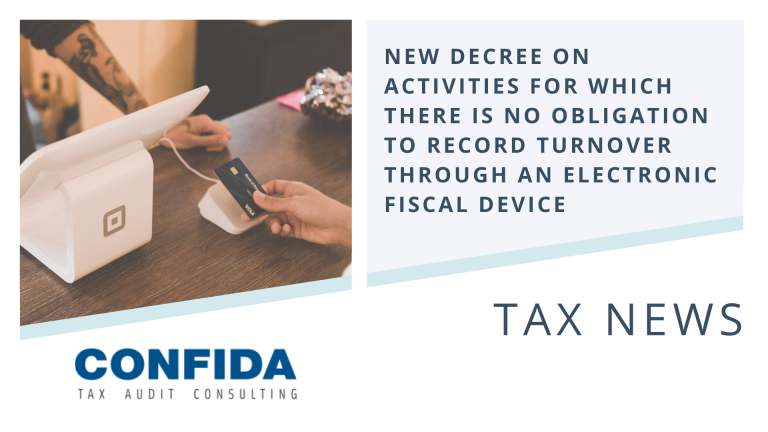 New Decree on Activities for which there is no Obligation to Record Turnover through an Electronic Fiscal Device